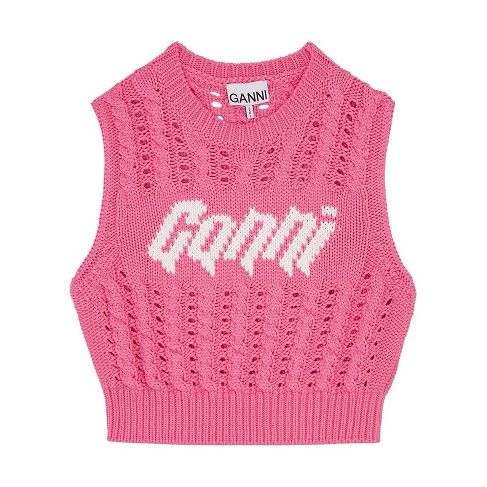 GANNI
Rope logo-intarsia vest